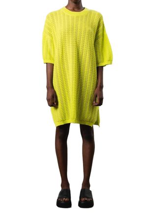 Mr. Mittens Bella Lace Shirt Dress In Lime