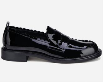 AGL Womens Janise Patent Leather Penny Loafers In Black