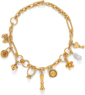Marc Jacobs Love Letter Statement Necklace in Antique Gold at Nordstrom