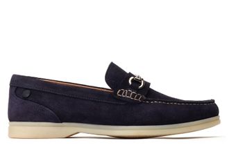 Base London Snapper Mens Leather Loafer Shoes - Navy - Size UK 12