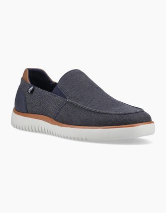 Hush Puppies Mens Hush Puppies Damon Slip on Textile Mens Navy Shoes - Size: UK 12 / eu 46 / us 14
