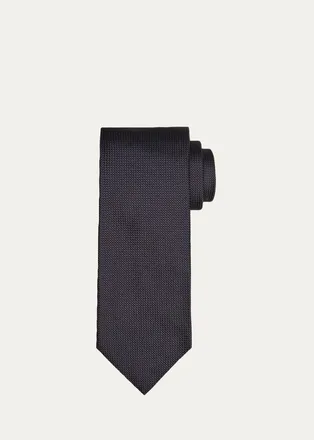 Tom Ford Mens Tonal Textured Silk Tie