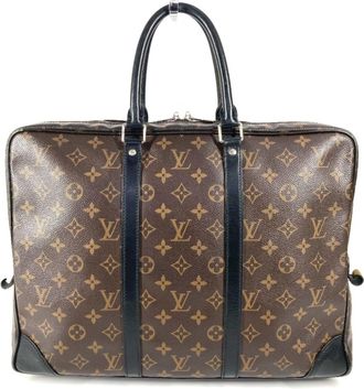 Louis Vuitton Black Brown Monogram Canvas Tote Bag (Pre-Owned)