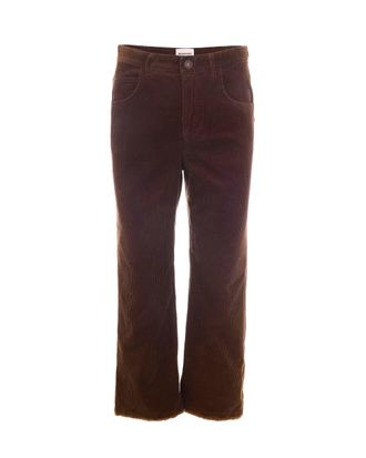 Isabel Marant Straight-Leg Corduroy Pants with Frayed Hem