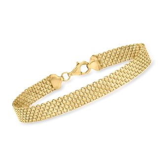 Ross-Simons 18kt Yellow Gold Over Sterling Silver Bismark-Link Bracelet