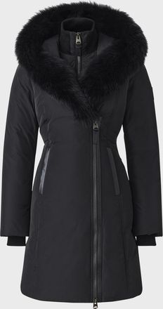 Mackage Kay Layered Parka Coat w/ Shearling Trim