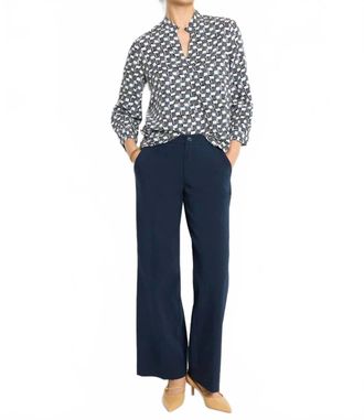 Nic+Zoe Seasonless Cotton Wide-Leg Trousers In Dark Indigo