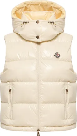 Moncler Moncler Niverolle Short Down Vest, Women, White, Size: 0