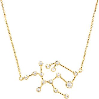 Sterling Forever When Stars Align Constellation Sign 14K Plated CZ Necklace