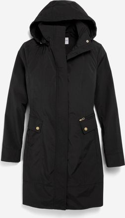 Cole Haan Womens Signature Packable Hooded Rain Jacket - Black Size Medium