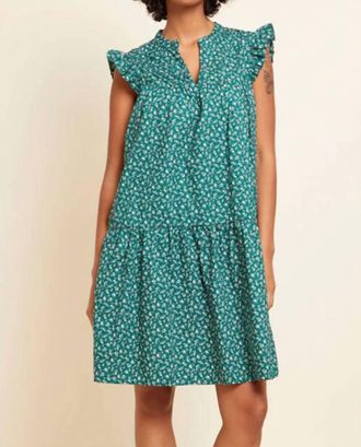 Nation Ltd Jasmine A-Line Ruffled Mini Dress In Emerald Floral