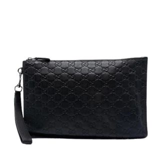 Gucci Pre-owned Clutches, female, Black, Size: ONE SIZE Pre-owned Embossed Leather Clutch