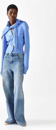 H&M Fine-knit cardigan in Dusty Blue at Nordstrom, Size X-Small
