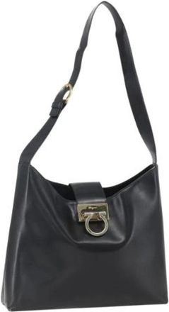 Ferragamo Pre-owned Leren Schoudertas - Dames - Vintage Schoudertas - Zwart - ONE Size - Leer - Vintage