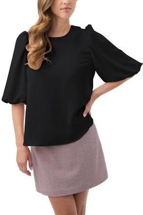 Trina Turk Magnolia Puff Sleeve Top in Black at Nordstrom, Size X-Small