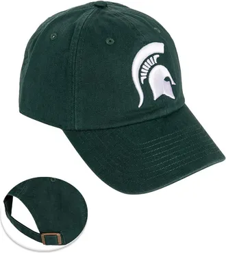 Desert Cactus Michigan State University Baseball Hat Spartans MSU Brimmed Embroirderd Hats Cap Adjustable Cloth Strap Adult (Style B1) Green, Green, One size