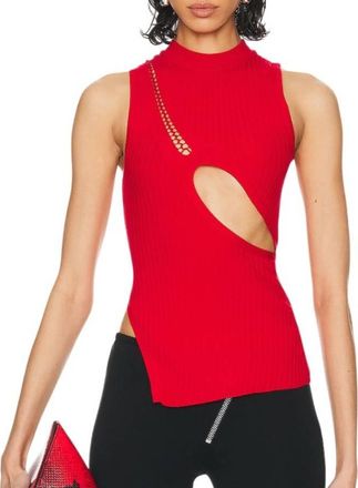 The Attico Cut Detail Sleeveless Top, Brand Size 38 ( US Size 4 )