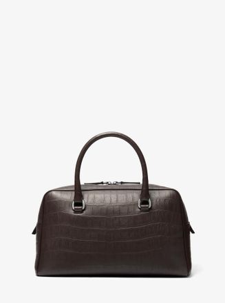 Michael Kors Kasia Medium Crocodile Embossed Leather Satchel