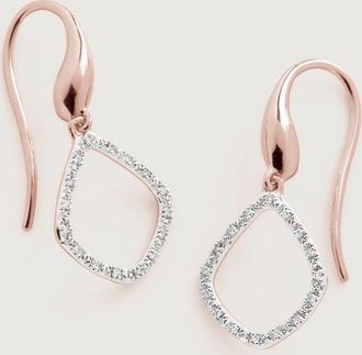 Monica Vinader Rose Gold Riva Kite Diamond Drop Earrings Diamond