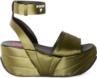 Pucci Pucciami platform sandals - women - Silk - 37 - Green