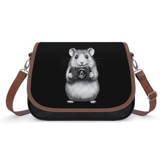 Generic Hamster Cute Crossbody Bags for Women Fashion Leather Shoulder Handbags With Adjustable Strap