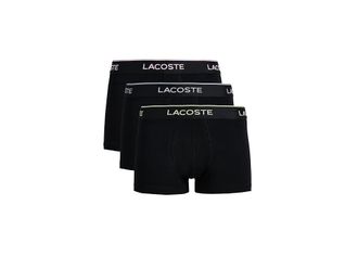 Lacoste 3-Pack Crocodile Logo Trunks Mens Underwear Black/ : XS (EUR 3), Cotton/Elastane