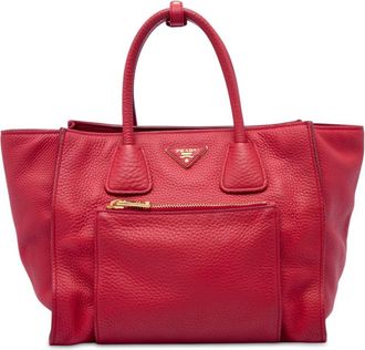 Prada Pre-owned Prada Vitello Daino Front Pocket Open Convertible Tote Ladies QFK4810UP4ALF5XL