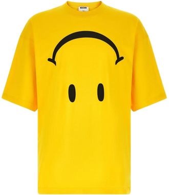 Moschino Cotton Jersey T-Shirt Smiley - Heren - T-shirts - Geel - L - Katoen - Tops