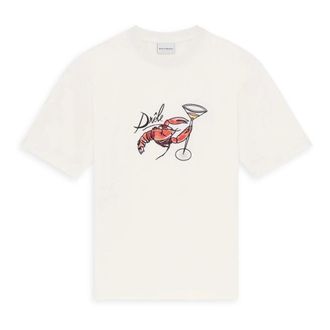 Dr&ocirc;le de Monsieur T-Shirts, male, White, Size: S White Homard Embroidered T-shirt