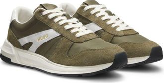 HUGO BOSS Suede-trim sneakers with logo details