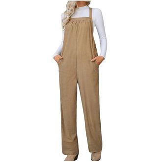 Salopette Sans Manches En Velours Côtelé Pour Femme - Style Vintage Décontracté, Réglable, Poche Avant - Automne/Hiver