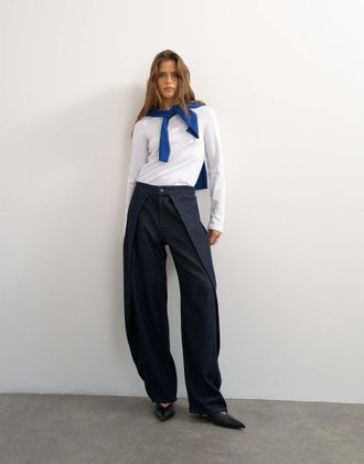 Topshop jeans a portafoglio color indaco-Blu