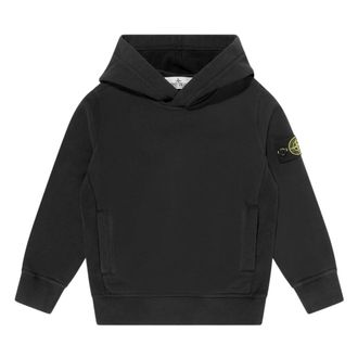 Stone Island Logo Hoodie - male - Stone Island - Kids Sweatshirts - Black - 10 Y - Kids