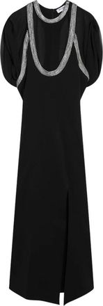 The Attico Midi Jurk - Dames - Feestkleedjes - Zwart - M - Kleedjes