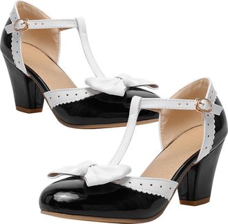 Generic Bow High Heel Sandals for Women, Black Round Toe Closed Back Summer Fashion Sandals, Elegant 41 Size Heeled Shoes Suitable for Party and Office Wear