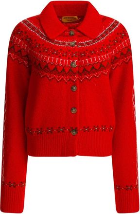 Guest In Residence Cloud Chalet Cardigan - Dames - Vesten - Rood - L - Wol - Truien & Vesten