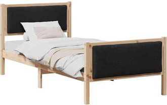 vidaXL Estructura De Cama Con Cabecera Negro 100 X 200 Cm Tela Vidaxl