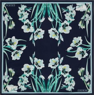 Erdem Floral silk twill scarf