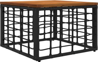 vidaXL Mesa De Jard&iacute;n Negro Y Natural 55 X 55 X 37 Cm Vidaxl