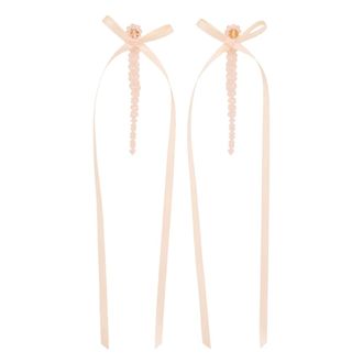 Simone Rocha Earrings, female, Pink, ONE SIZE, Bow Ribbon Drip Earrings
