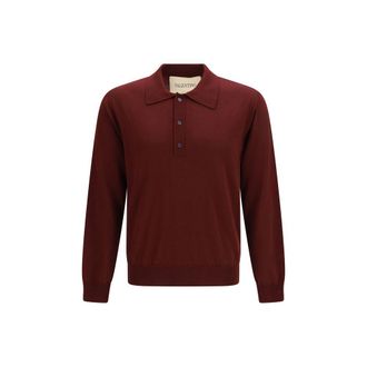 Valentino Garavani Bordeaux Wool Oves Aries Polo Mens Shirt