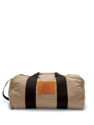 Palm Angels logo-patch holdall bag - unisex - Cotton/Polyamide/Calf Leather - OS - Neutrals