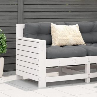 vidaXL Sof&aacute; De Jard&iacute;n Con Reposabrazos Madera Pino Blanco 69x62x70,5cm Vidaxl