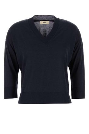 Herno Midnight Blue Lyocell Blend T Shirt