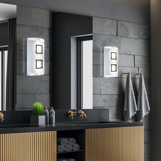 Globo Lighting Lampada da parete in cristallo, vetro cromato, lampada da soggiorno, moderna, metallo, 2x led 5W 251Lm bianco caldo, LxA 18x30 cm, set di 2