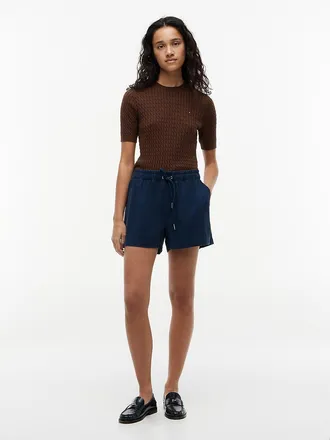 Tommy Hilfiger Womens Lightweight Pull-On Short - Navy - XXS