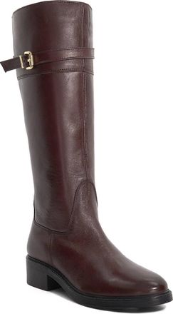 Dune London Womens Ladies Tilbi - Leather Buckle Detail Knee High Boots - Burgundy - Size UK 3