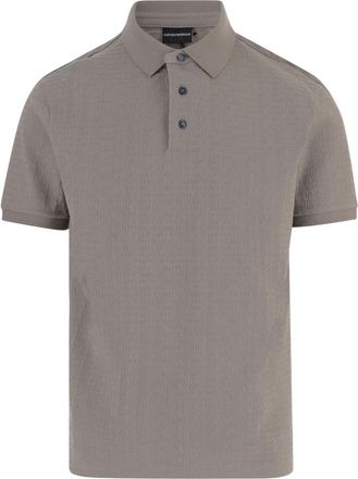 Emporio Armani Grey Regular Jacquard Polo