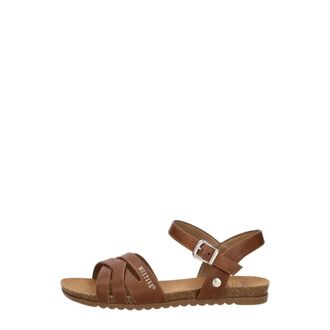 Mustang Sandalen Plat - Dames - Sandalen - Bruin - 37 EU - Leer - Schoenen
