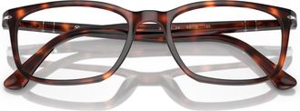 Persol 0po3189v Tortoiseshell Acetate Rectangular Eyeglasses with Silver Accents